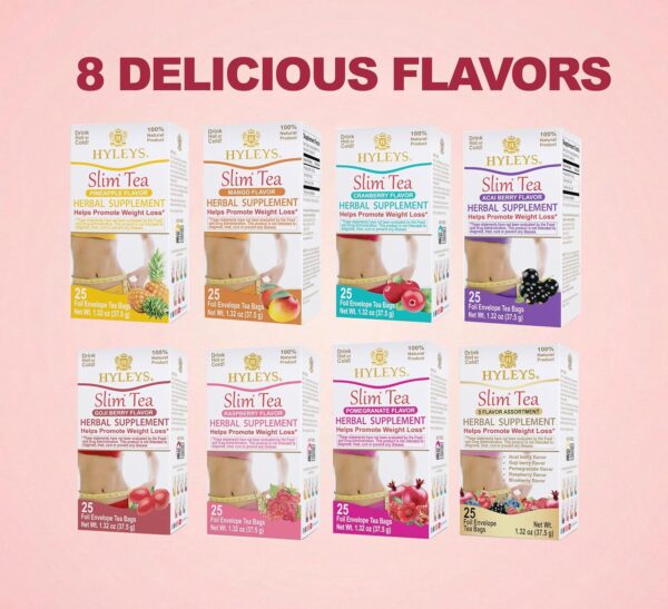 Hyleys Slim Tea 42 Ct Assorted - Weight Loss Herbal Supplement Cleanse and Detox - 42 Tea Bags (1 Pack)