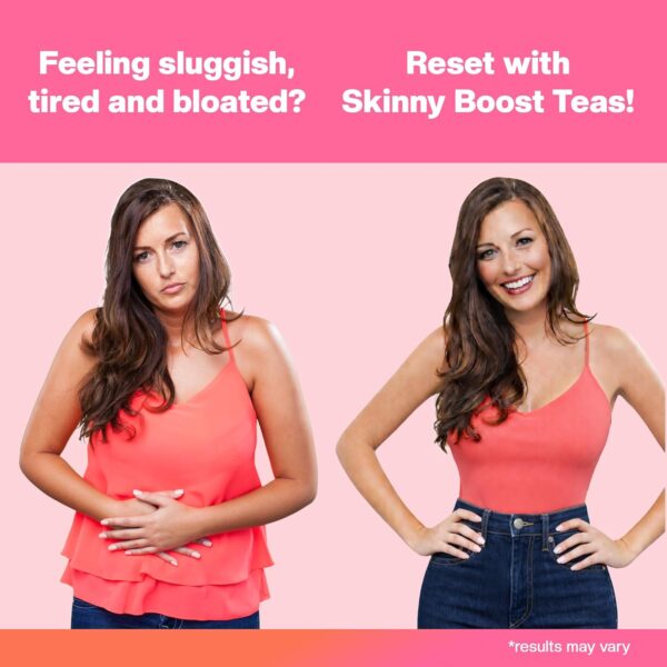 Skinny Boost Evening Tea-Cleanse and detox support, reduce bloating, cleanse colon, reduce toxins, vegan, sugar free-14 bags-lemon honey.