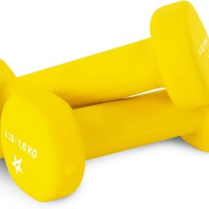 Yes4All Neoprene Coated Dumbbell Hand Weight Sets of 2 – Multiple Weight Options with 15 Colors, Anti-roll, Anti-Slip, Hexagon Shape