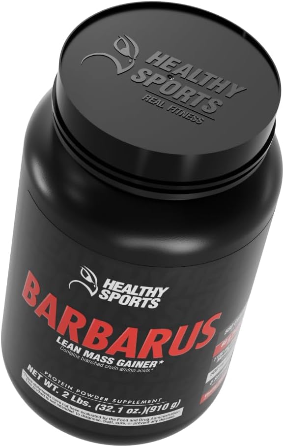 Protein Powder for Muscle Gain 60g Protein, 1100mg Creatine, BCAAs, Amino Acid Blend & Glutamine – 3 Scoops (150g) – Vanilla Flavor, 900g – Non-GMO – High Protein Supplement – 6 Servings – Barbarus