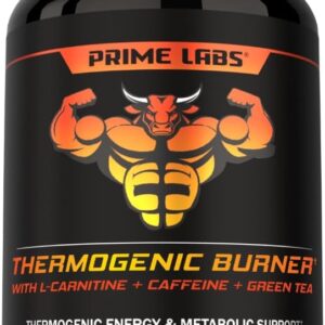 Prime Labs Thermogenic Fat Burner for Men – Weight Loss Supplement – with L-Carnitine, Caffeine, & Green Tea – Thermogenic Energy & Metabolic Support – Third-Party Tested, Made in the USA – 60 Count