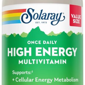 SOLARAY Once Daily High Energy Multivitamin for Women and Men – with Vitamin C, Vitamin D and Whole Food & Herb Base – Cellular Energy Metabolism & Immune Function Support – 200 Servings, 200 VegCap