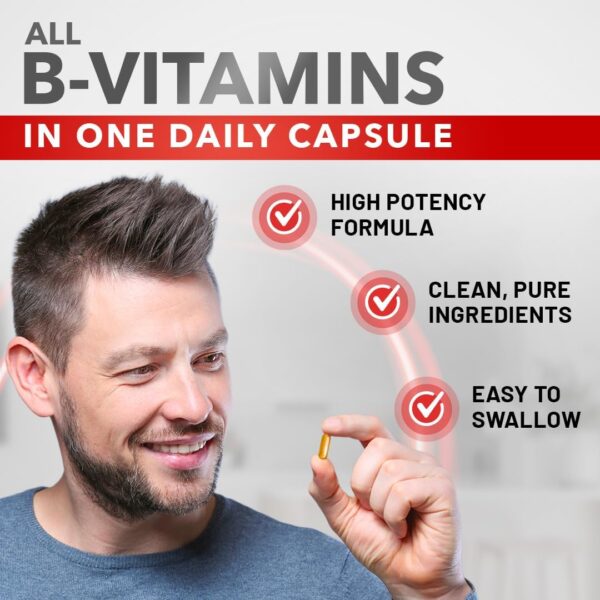 Divine Bounty Super B Complex Vitamins - All B Vitamins Including B12, B1, B2, B3, B5, B6, B7, B9, Folic Acid - Vitamin B Supplement - Support Healthy Energy Metabolism - 90 Vegetarian Capsules