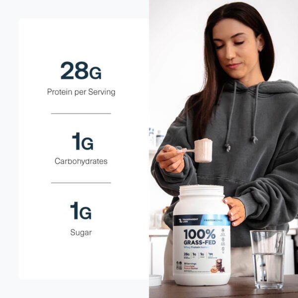 Transparent Labs Grass-Fed Whey Protein Isolate - Naturally Flavored, Gluten Free Whey Protein Powder with 28g of Protein per Serving & 9 Amino Acids - 30 Servings, Milk Chocolate