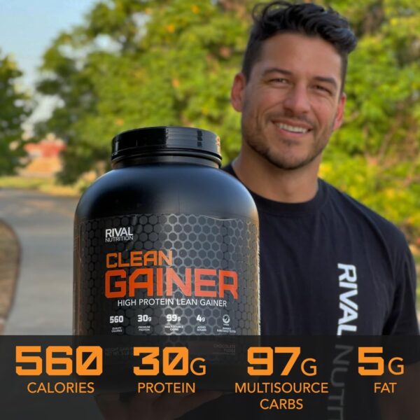 RIVAL NUTRITION Clean Gainer Soft Serve Vanilla 5 Lb I High Protein Lean Gainer Powdered Drink Mix I 560 Calories, 30g Protein, and 97g Multi-Source Carbs Per Serving I 15 Servings