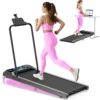 Walking Treadmill Pad with Incline - Portable Under Desk Treadmill, Walking Mat Pad with Handle Bar, 2.5HP Low Noise, 2 in 1 Treadmills for Home Office, Remote Control with LED