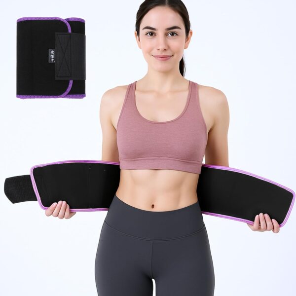 Ympanic Sweat Band for Stomach Weight Loss, Waist Trimmer Belt, Women's Neoprene Waist Trainer for Women, Purple/Pink