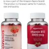 Amazon Basics Vitamin B12 3000 mcg Gummies, Normal Energy Production and Metabolism, Immune System Support, Raspberry, 100 Count (2 per Serving) (Previously Solimo)