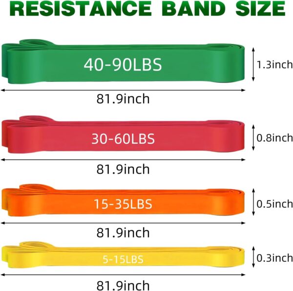 Resistance Bands for Working Out, 4-Level Pull Up Assist Bands Set with Door Anchor, Workout for Women and Men, Exercise Bands,Training, Plasticity, Physical Therapy at Home/Gym