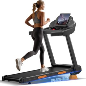 16% Treadmills for Home with Handle, 3 in 1 Portable Treadmill with Incline, Foldable Treadmill with Three Screen, 12 Preset Programs, 400Lbs