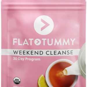 Flat Tummy Weekend Cleanse Tea – 30 Day Program – All Natural Colon Cleanse w/Senna and Dandelion Root, Provides Bloating Relief for Women – Detox Cleanse for Digestion Support and Gas Relief
