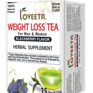 Loveeta Wellness Weight Loss Tea Blackberry – 15 Tea Bags (Gmo Free, Gluten Free, Dairy Free, Sugar Free & 100% Natural)