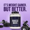 NAKED Mass - Natural Weight Gainer Protein Powder - 8 LB Bulk, NSF Certified, GMO Free, Gluten Free & Soy Free. No Artificial Ingredients - 1,250 Calories per Serving