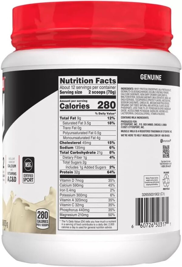 Muscle Milk Lean Muscle Vanilla Creme Protein Powder, 1.93 Pound (Pack of 1)