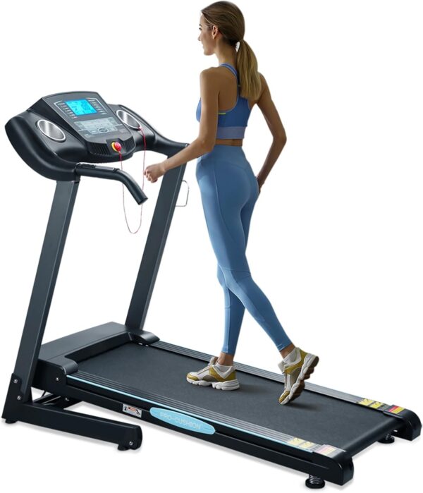 Treadmills for Home, Folding Treadmill with 12% Auto Incline, 2.5 HP, 8.5 MPH Speed, 15 Preset Programs, Heart Rate Sensor, LCD Display, 220 lb Weight Capacity for Office Workout