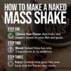 NAKED Mass - Natural Weight Gainer Protein Powder - 8 LB Bulk, NSF Certified, GMO Free, Gluten Free & Soy Free. No Artificial Ingredients - 1,250 Calories per Serving