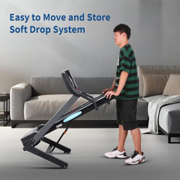 Treadmills for Home, Folding Treadmill with 12% Auto Incline, 2.5 HP, 8.5 MPH Speed, 15 Preset Programs, Heart Rate Sensor, LCD Display, 220 lb Weight Capacity for Office Workout