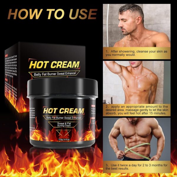 Hot Sweat Cream, Natural Sweat Cream for Belly Fat Burner for Women, Fat Burning Cream for Belly, Hot Cream Weight Loss Workout Enhancer, Cellulite Treatment for Thighs Legs, Arms & Buttocks (1 PC)