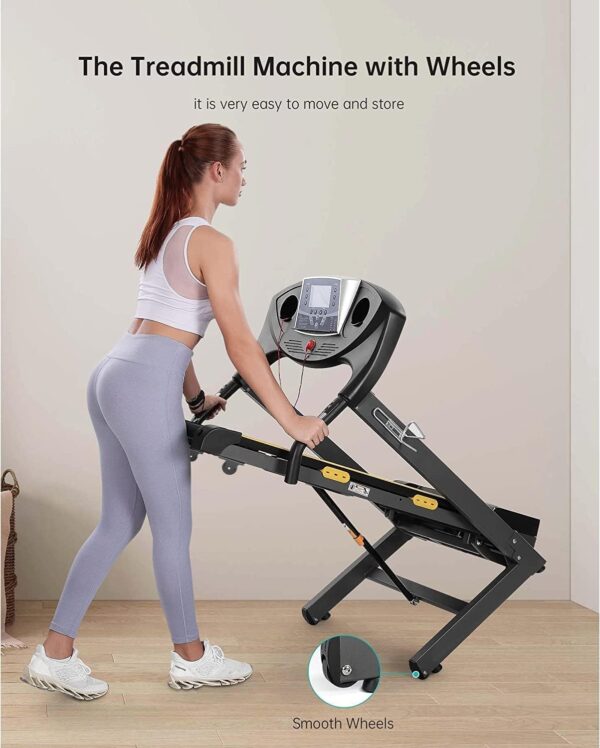Treadmill with Auto Incline Foldable Treadmill 17 in Electric Treadmills 2.5 HP/8.5 MPH with 15 Training Programs 0-12% Auto Incline Large LCD Display Easy Assembly for Home Office Gym Use