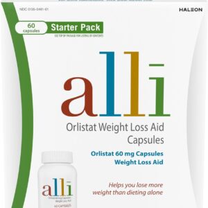 alli Diet Weight Loss Supplement Pills, Orlistat 60mg Capsules Starter Pack, Non prescription weight loss aid, 60 count(Pack of 1)