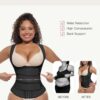 FeelinGirl Waist Trainer for Women Latex Waist Trainers Vest Plus Size Waist Cincher Corset 3 Belts Hooks Steel Bones