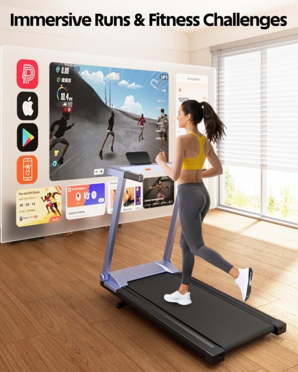 5% Incline Walking Pad Treadmill, 300LB Capacity Folding Treadmills for Home, Walking pad with Handle bar, 3.0 HP Quiet Brushless Motor & Dual Cushion System