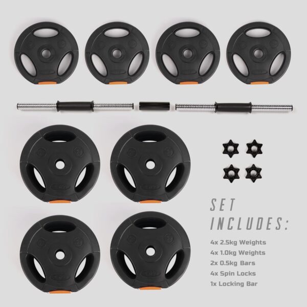 Phoenix Fitness Dumbbells Weight Set, Adjustable 2 in 1 Barbell Set for Exercise, Muscle and Strength Training