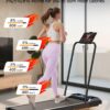 Walking Treadmill Pad with Incline - Portable Under Desk Treadmill, Walking Mat Pad with Handle Bar, 2.5HP Low Noise, 2 in 1 Treadmills for Home Office, Remote Control with LED