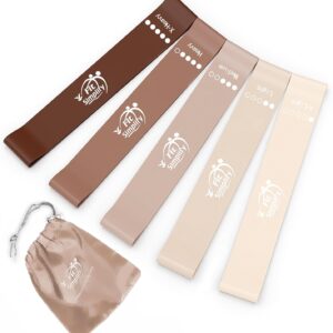 Fit Simplify Resistance Loop Exercise Bands with Instruction Guide and Carry Bag, Set of 5