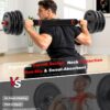 Adjustable Dumbbells, 20/30/45/70/90lbs Free Weight Set with Connector,5 in1 Dumbbells Set Used as Barbell,Kettlebells,Push up Stand,Fitness Exercises for Home Gym Suitable Men/Women