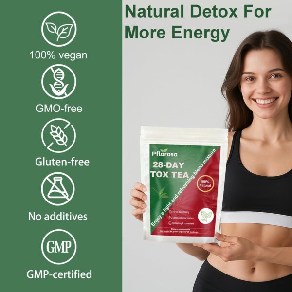 Detox Tea 28 Count, Natural Herbal Tea with Oolong & Green Tea Extract, Yerba Mate & Ginseng – Supports Balanced Diet & Metabolism Boost – Vegan, Gluten-Free, No Artificial Flavors
