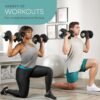 Lifepro Adjustable Dumbbells Set – 15lb, 25lb Pair or 43lb, 55lb & 90lb Single – Quick Adjustment, Anti Slip Handle – Space Saving & Strength Training Weights for Home Gym Exercise & Fitness