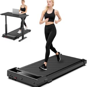 Walking Pad Treadmill for Home – Under Desk Walk Pads with Remote Control Mini Running Portable Electric Machine Adjustable Slim Compact with 0.6-4.0MPH Max up 220 Lbs Modes for Office Small Spaces