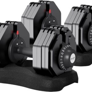 ATIVAFIT Adjustable Dumbbell Set (50/66/88 LB Pair), 10–12-in-1 Free Weights with Storage Box, Quick Dial Weight System, Secure Safety Lock, Anti-Slip Steel Grip, All-in-One Space-Saving Home Gym for Full Body Strength Training