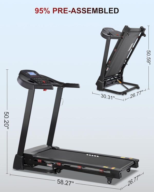 71KgDTjiFGL._AC_SL1500_.jpg Treadmill with 15-Level Auto Incline, 47"x18" Wide Running Belt, 10 MPH, 3.5 HP Brushless Incline Treadmill for Home, 350 LB Capacity, Shock Absorption, Bluetooth Speaker & App
