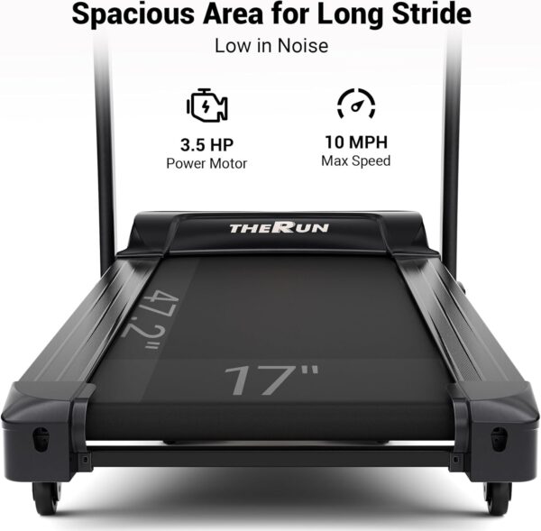 THERUN Incline Treadmill, Treadmills for Running and Walking, 300 lbs Weight Capacity Folding Treadmill with 0-15% Auto Incline, Wide Belt, 3.5 HP, App, Heart Rate