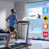 Walking Pad Treadmill with 12% Incline and Handle Bar, 4 in 1 Folding Treadmill for Home/Office, Under Desk Treadmills Portable Walking Pad with App & Bluetooth Speaker, 0.6-10MPH