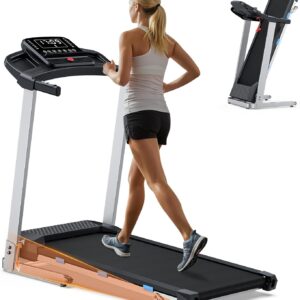 Foldable Treadmill with Incline, 350 LBS Capacity, 3.0HP Quiet Running Treadmills for Home, Incline Treadmill with Pulse Sensor and Bluetooth Speaker, Wide Belt, App & Voice Control, 7.6 MPH