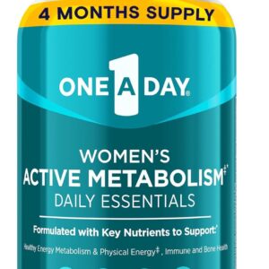 One A Day Women’s Active Metabolism Daily Essential, Multivitamin for Women, Metabolism Support, Vitamins for Women with All 8 B-Vitamins, Vitamin D, Magnesium & More,120 Count