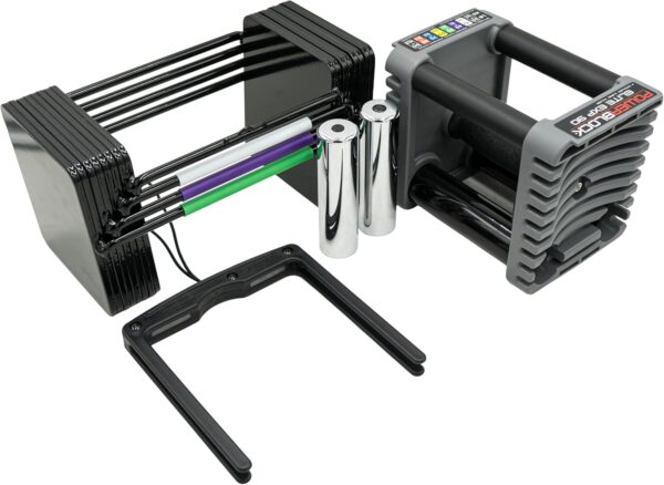 PowerBlock Elite EXP Adjustable Dumbbells, Sold in Pairs, Stage 1, 5-50 lb. Dumbbells, Durable Steel Build, Innovative Workout Equipment, All-in-One Dumbbells, Expandable with Expansion Kits