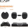 CAP ADJUSTABELL Adjustable Dumbbell Weights - Singles & Pairs | 12.5 lb, 25 lb & 55 lb | Multiple Handle Options