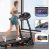 THERUN Incline Treadmill, Treadmills for Running and Walking, 300 lbs Weight Capacity Folding Treadmill with 0-15% Auto Incline, Wide Belt, 3.5 HP, App, Heart Rate