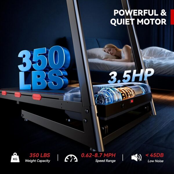 Treadmills for Home, Walking Pad Treadmill with Incline, Portable Treadmill with Handle, 350 lbs Weight Capacity,