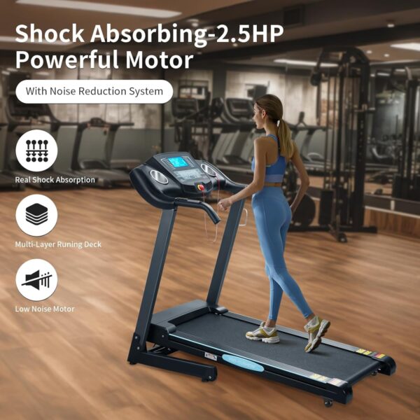 Treadmills for Home, Folding Treadmill with 12% Auto Incline, 2.5 HP, 8.5 MPH Speed, 15 Preset Programs, Heart Rate Sensor, LCD Display, 220 lb Weight Capacity for Office Workout