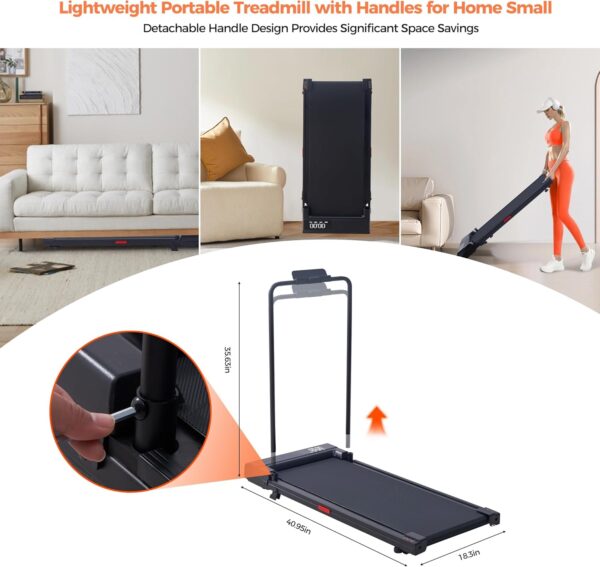 Walking Pad Treadmill with Incline, 2026 Upgrade Portable Under Desk Treadmill for Home Small with Handles, 3.0HP Walking Pad with Handle Bar, 0.6-7.6MPH, 350LBS