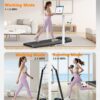Walking Treadmill Pad with Incline - Portable Under Desk Treadmill, Walking Mat Pad with Handle Bar, 2.5HP Low Noise, 2 in 1 Treadmills for Home Office, Remote Control with LED