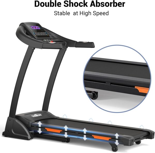 THERUN Incline Treadmill, Treadmills for Running and Walking, 300 lbs Weight Capacity Folding Treadmill with 0-15% Auto Incline, Wide Belt, 3.5 HP, App, Heart Rate