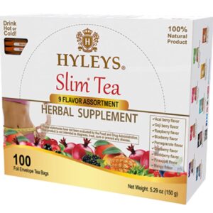 HYLEYS Slim Tea 9 Flavor Assortment 100 Ct – Weight Loss Herbal Supplement Cleanse and Detox – 100 Tea Bags (1 Pack) – Herbal Tea Variety Pack