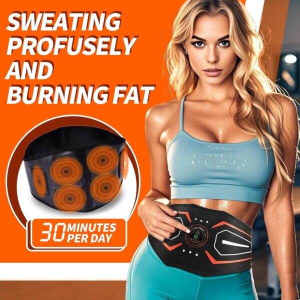Fitness Belt,Model KLT-07,ABS Stimulator,Ab Machine,Abdominal Toning Belt,Fitness Training Ab Trainer Equipment for Home,Fitness Strength Training Workout Equipment for Men and Women Orange red