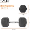CAP Barbell Coated Hex Dumbbell Weight - Single | 10-120 lbs | Multiple Options